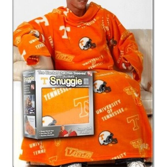 TN Volunteers Collegiate Snuggie Fleece Blanket with Sleeves Orange 50" x 70" - Picture 1 of 4